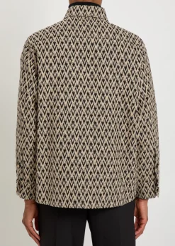 Chevron cotton and silk-blend overshirt