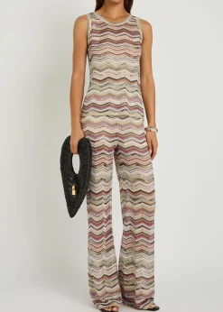 Chevron fine-knit top