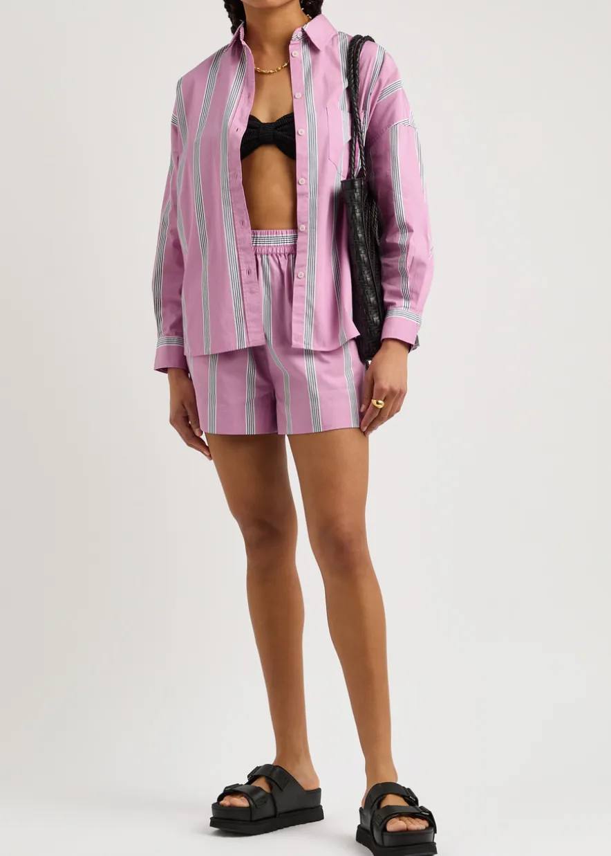 Chiara striped cotton-poplin shirt