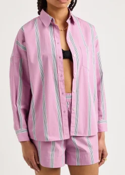 Chiara striped cotton-poplin shirt