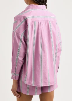 Chiara striped cotton-poplin shirt