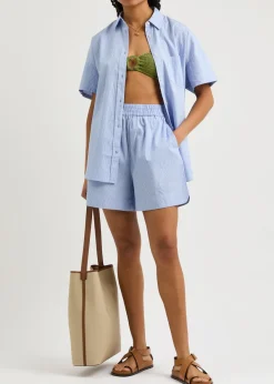 Chiara striped cotton shorts