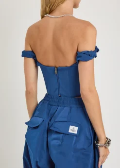 Chichi Corset draped taffeta crop top