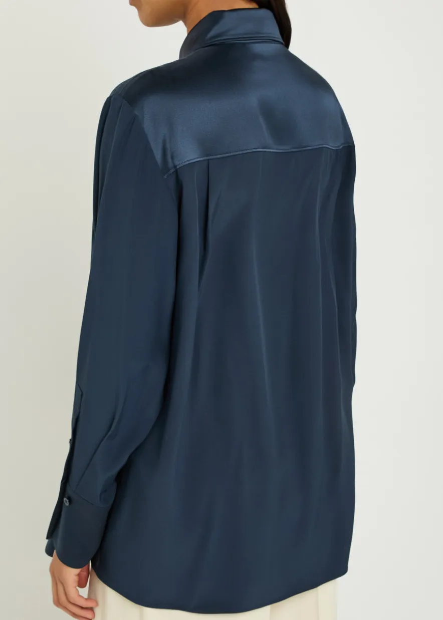 Childs panelled silk blouse