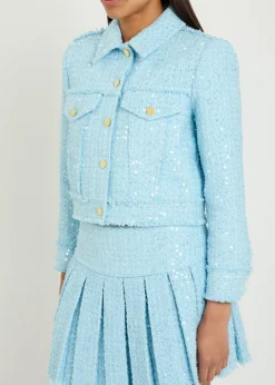 Chloe embellished cropped tweed jacket