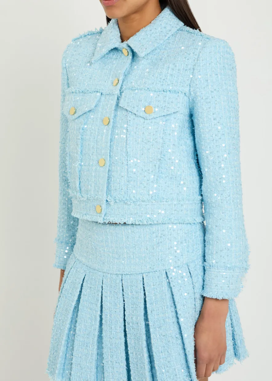 Chloe embellished cropped tweed jacket