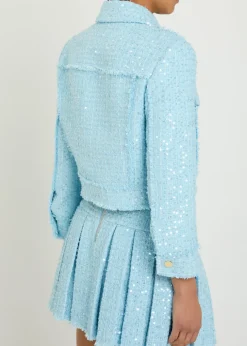 Chloe embellished cropped tweed jacket