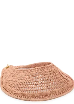 Chloé logo-embroidered raffia visor