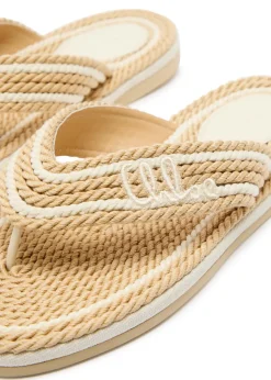 Chloé Sand woven and leather flip flops