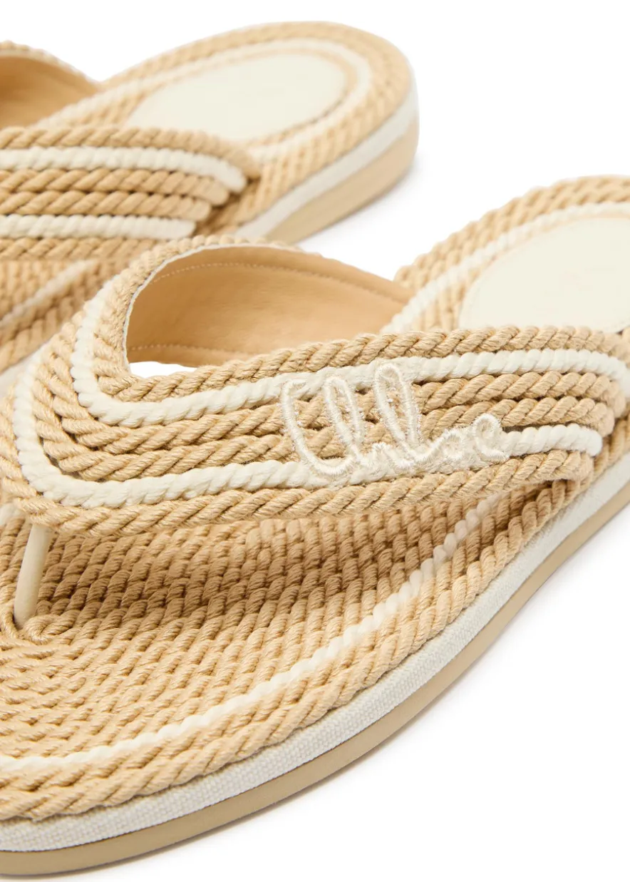 Chloé Sand woven and leather flip flops