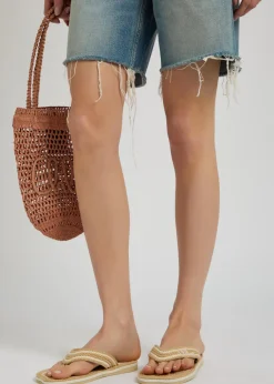 Chloé Sand woven and leather flip flops