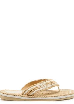 Chloé Sand woven and leather flip flops