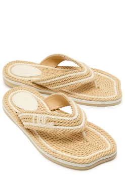 Chloé Sand woven and leather flip flops