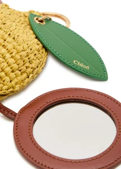 Chloé Symbols mirror raffia bag charm
