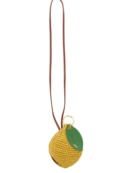 Chloé Symbols mirror raffia bag charm