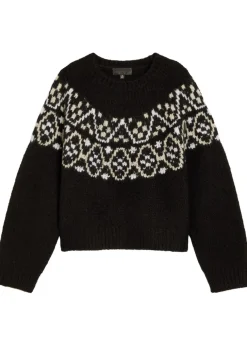 Chrissy patterned cashmere and silk-blend jumper