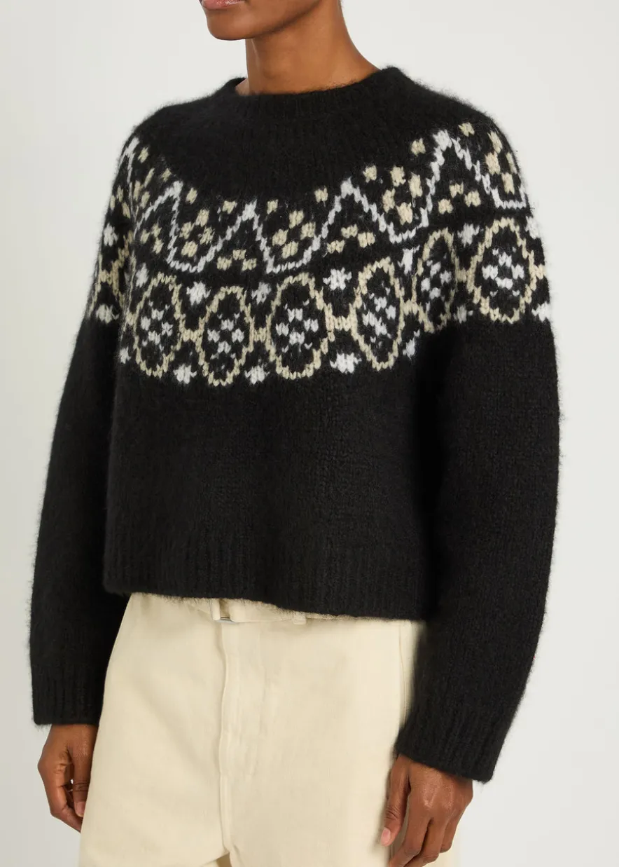 Chrissy patterned cashmere and silk-blend jumper