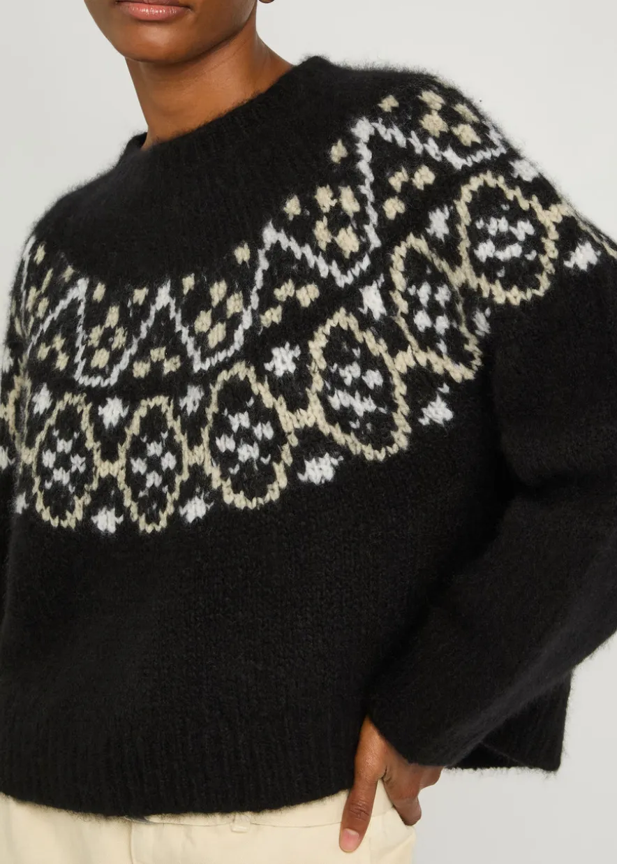 Chrissy patterned cashmere and silk-blend jumper