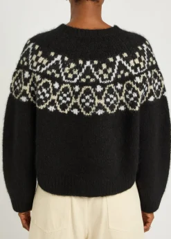 Chrissy patterned cashmere and silk-blend jumper