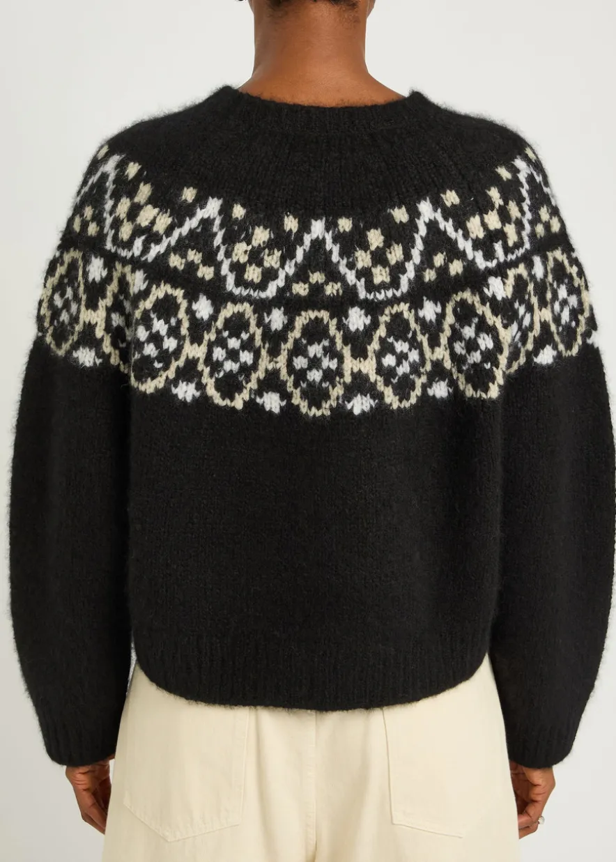 Chrissy patterned cashmere and silk-blend jumper