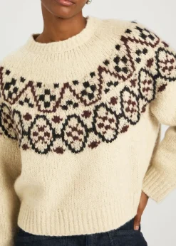 Chrissy patterned cashmere and silk-blend jumper