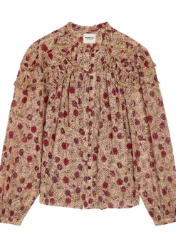 Christa ruffled floral-print cotton shirt