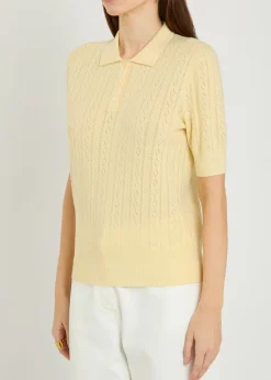 Christine pointelle cotton and cashmere-blend top
