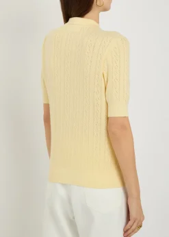 Christine pointelle cotton and cashmere-blend top