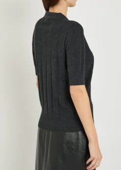 Christine pointelle cotton and cashmere-blend top