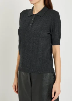 Christine pointelle cotton and cashmere-blend top