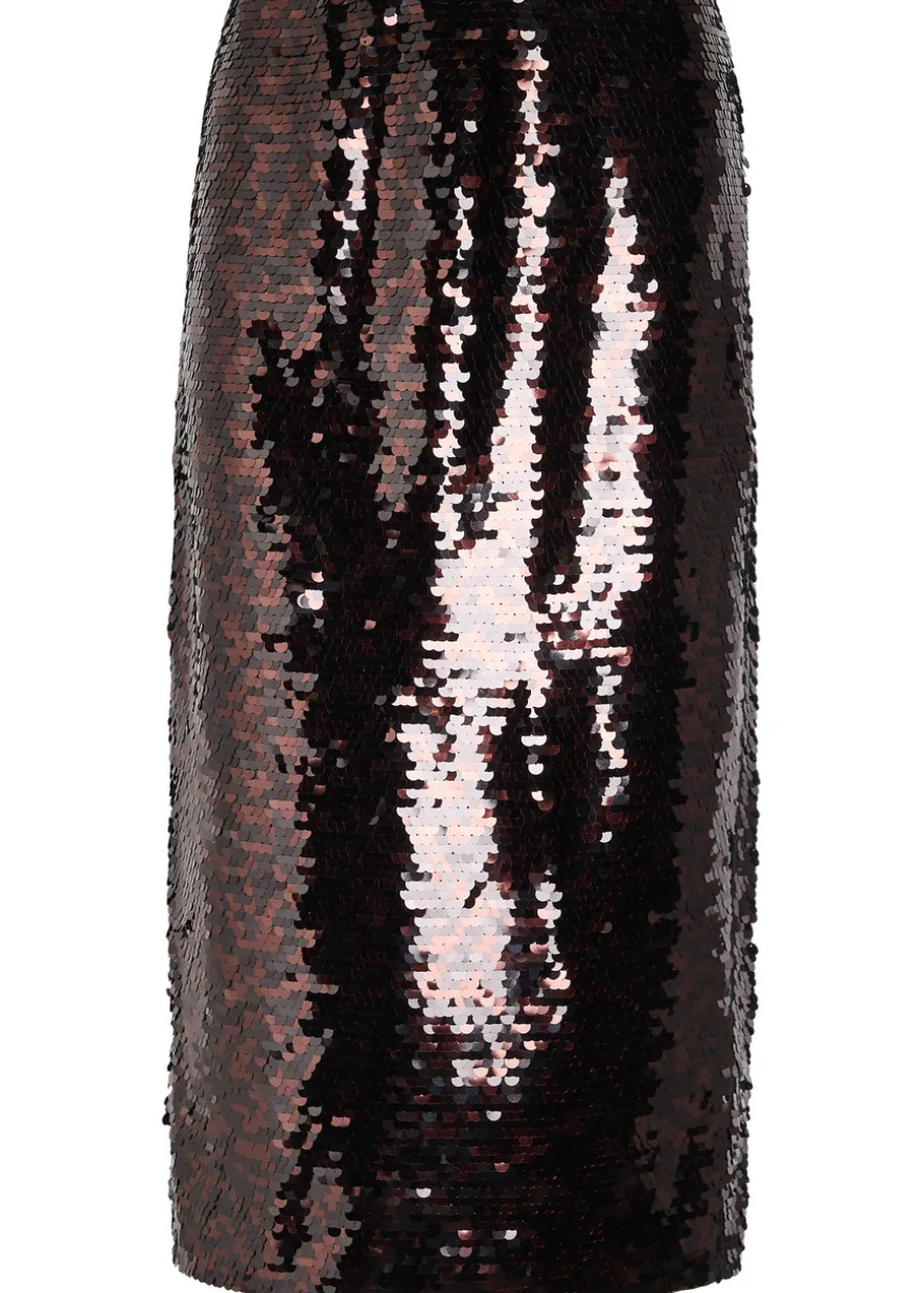 Ciara sequin-embellished mesh midi skirt