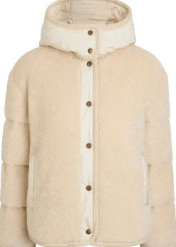 Ciboulette braided-trim padded fleece parka coat