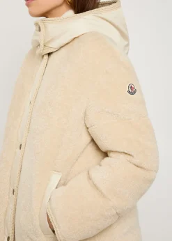 Ciboulette braided-trim padded fleece parka coat