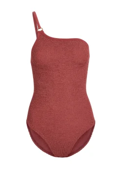 Clara one-shoulder crinkle swimsuit