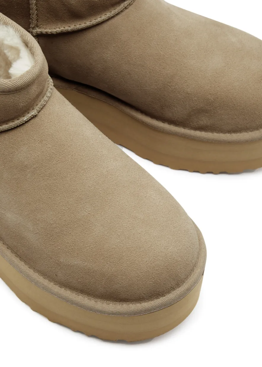 Classic Ultra Mini suede flatform boots