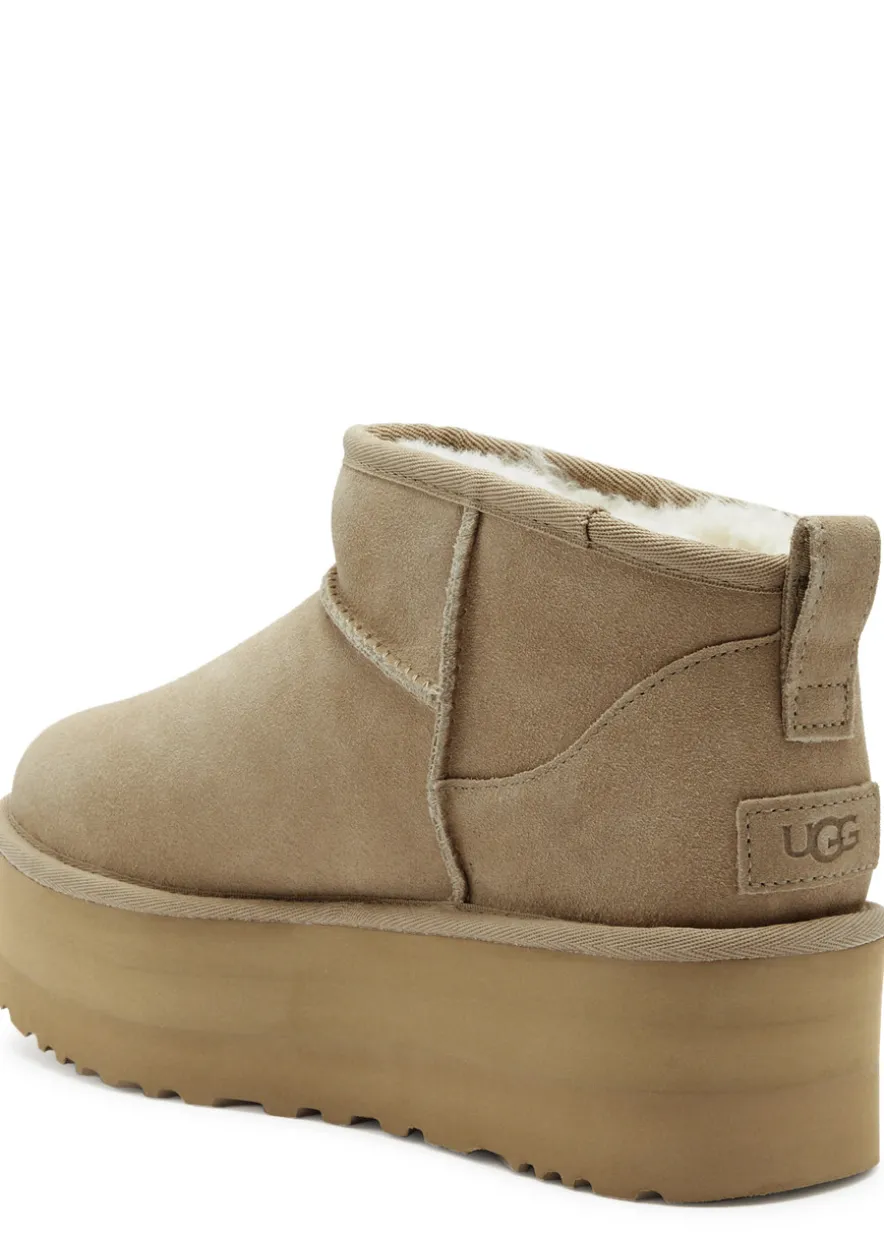 Classic Ultra Mini suede flatform boots