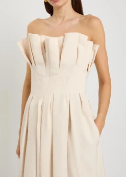 Claude pleated woven midi dress