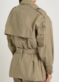 Claya striped belted cotton jacket