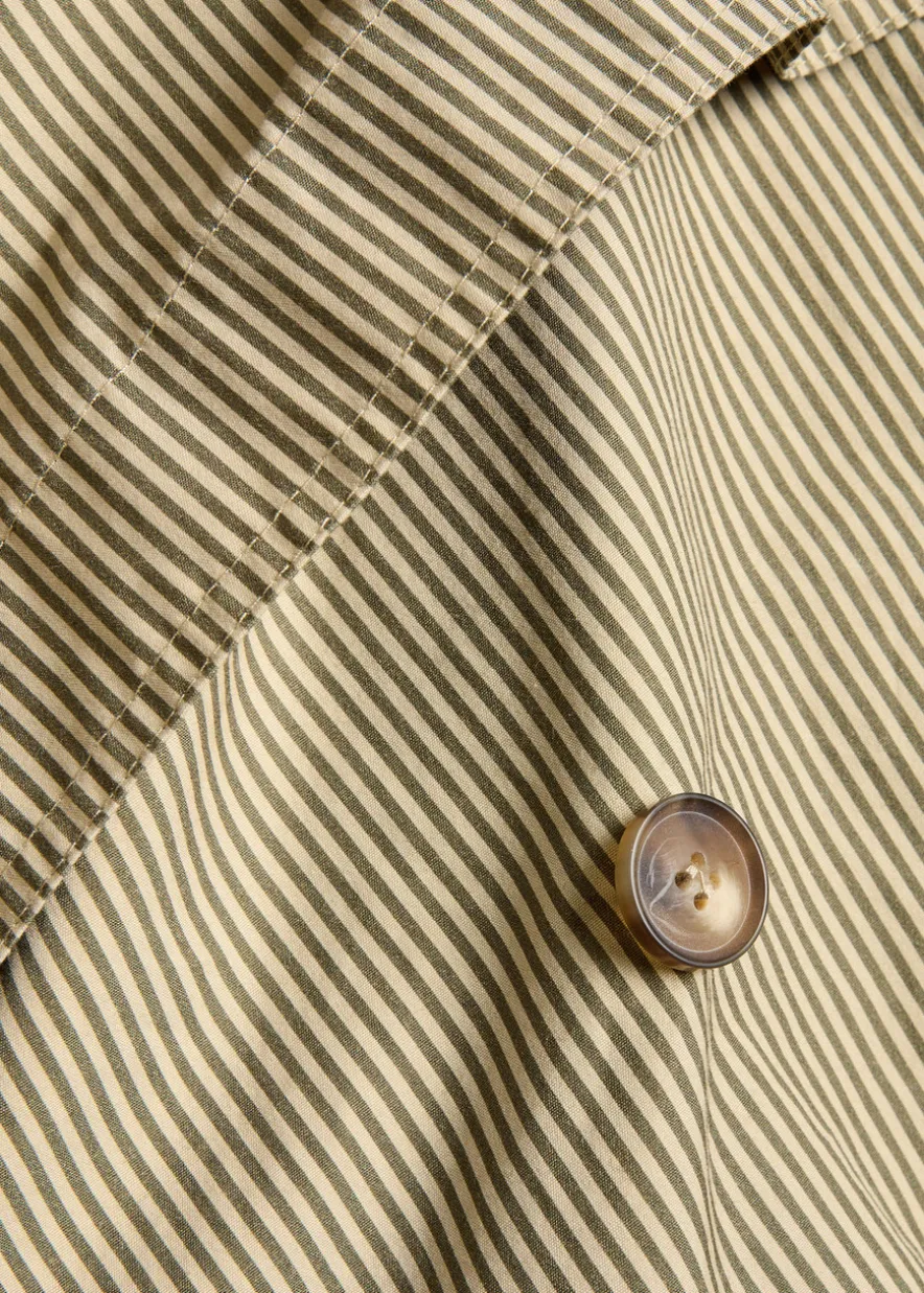 Claya striped belted cotton jacket