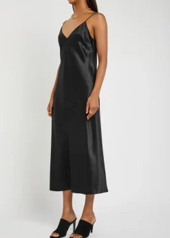 Clea silk midi slip dress