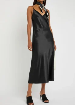 Clea silk midi slip dress