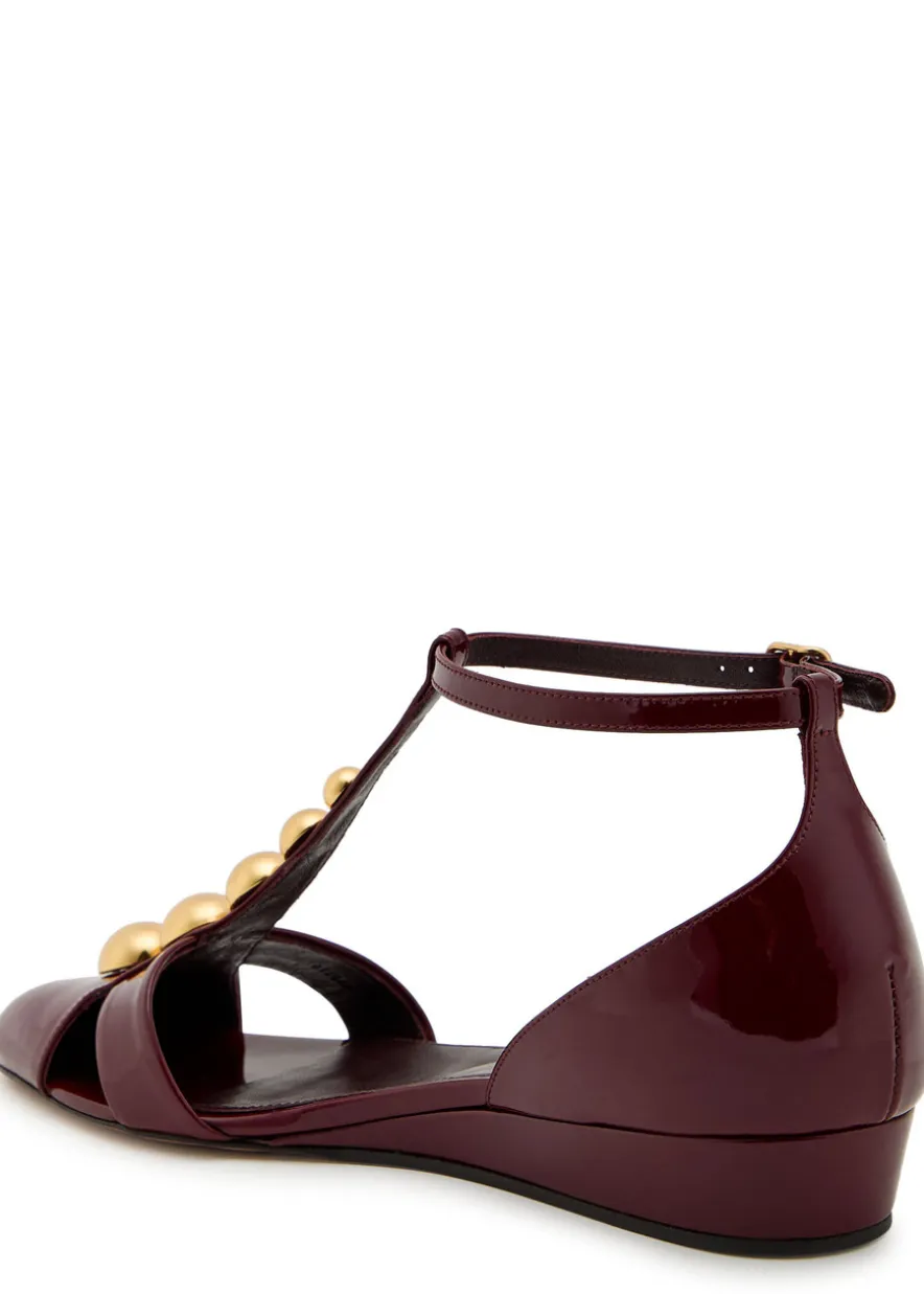 Cleia stud-embellished patent leather sandals