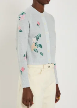 Clemence floral wool-blend cardigan