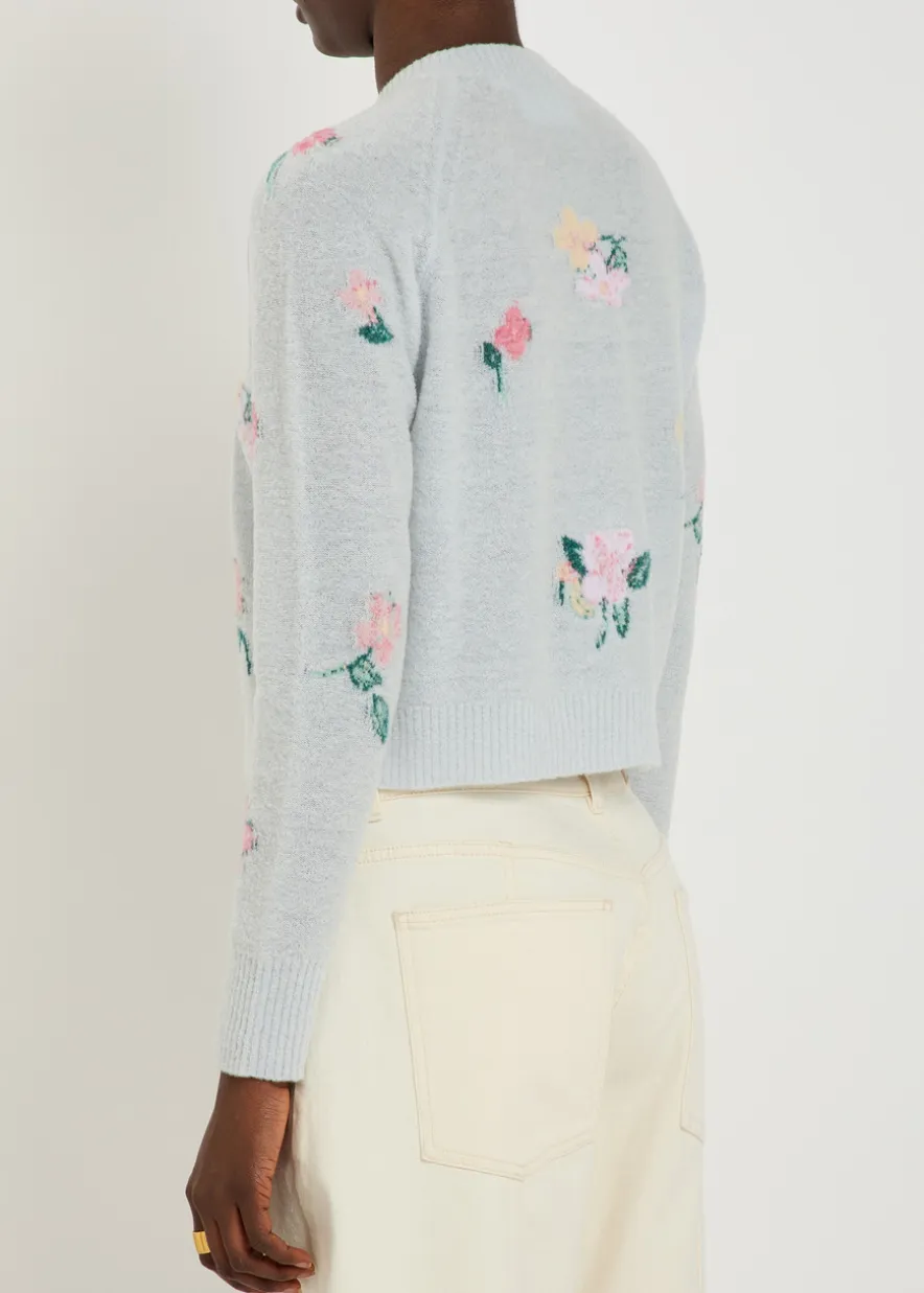 Clemence floral wool-blend cardigan
