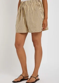Clemente striped cotton-poplin shorts