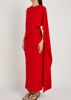 Clementine draped silk maxi dress