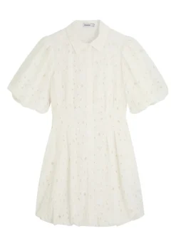 Cleo floral-embroidered cotton mini dress