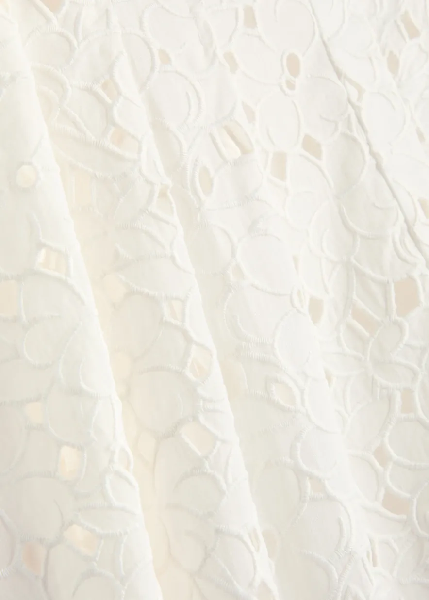 Cleo floral-embroidered cotton mini dress