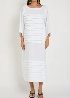 Cleo pleated linen midi dress