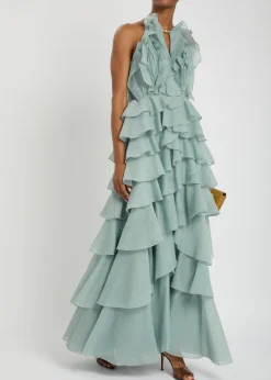 Cleo ruffled chiffon gown